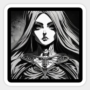 Gothic Romance: A Witchcraft Art Print for the Dark at Heart Sticker